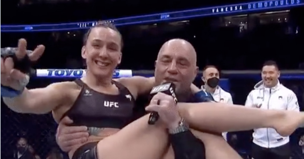 Martial Arts Clique MartialArtsClique Vanessa Demopoulos appreciative of Joe Rogan for manifested UFC 270 post fight moment ‘Fck it was so cool Vanessa Demopoulos appreciative of Joe Rogan for manifested UFC 270 post-fight moment: ‘F*ck, it was so cool’